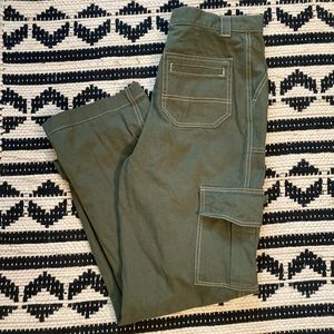 Olive Green High Waisted Cargo Pants